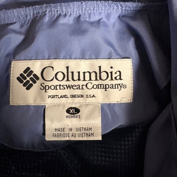 Columbia Hooded Windbreaker Womens Size XL Blue Jacket Lightweight Outdoor Wear - Picture 7 of 12
